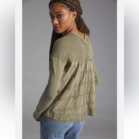 Anthropologie Tops - Anthropologie Pilcro Henley Swing Textured Long Sleeves Top‎